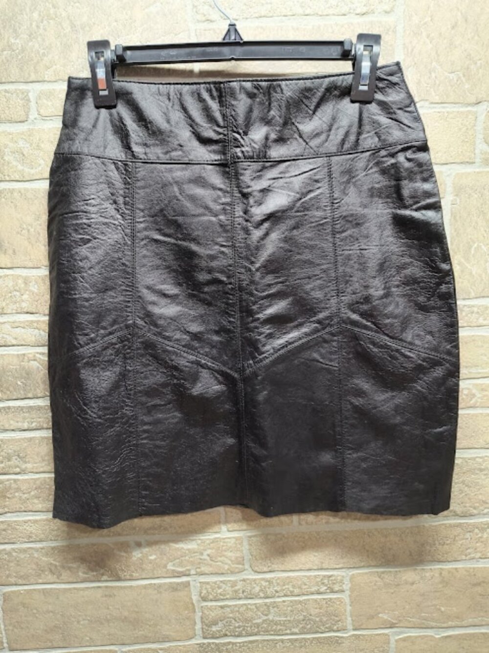 Giovanni Navarre Vintage Y2K Black Leather Size 8 Patchwork Raw Hem NWT